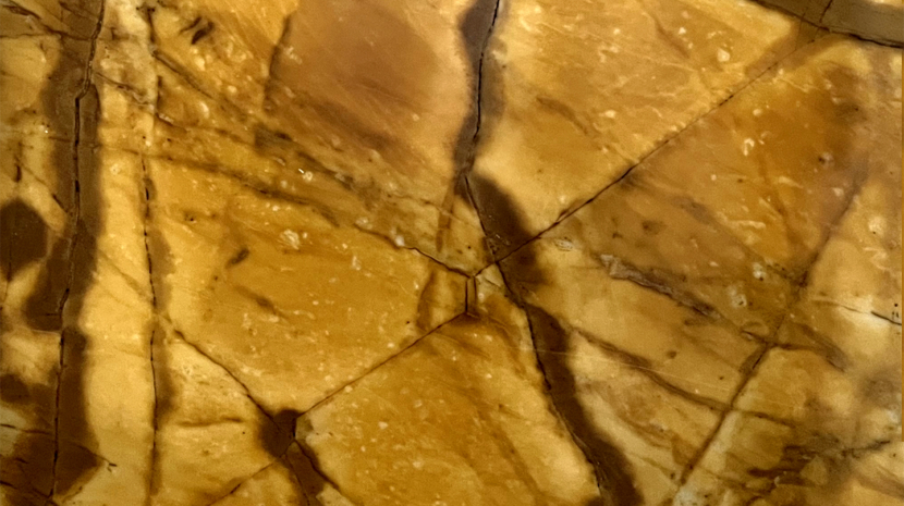 Close up of Giallo Siena natural marble worktops
