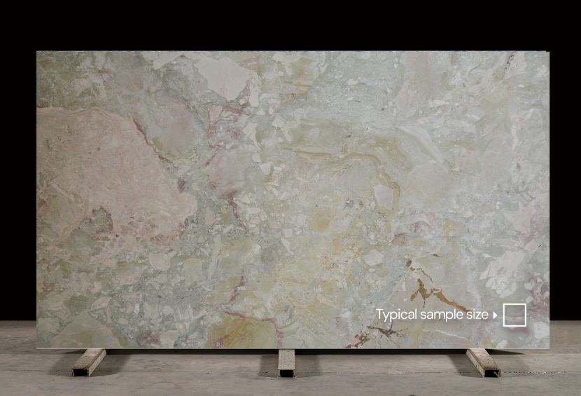 Ceppo Sicilia Green, cream, rose natural marble slab